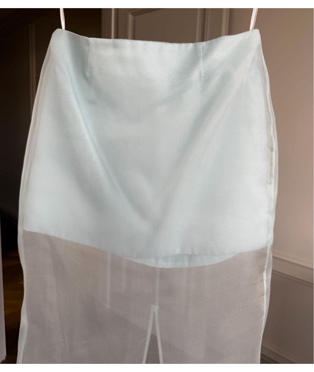 ZIMMERMANN Голубая шелковая юбка мини, фото 6