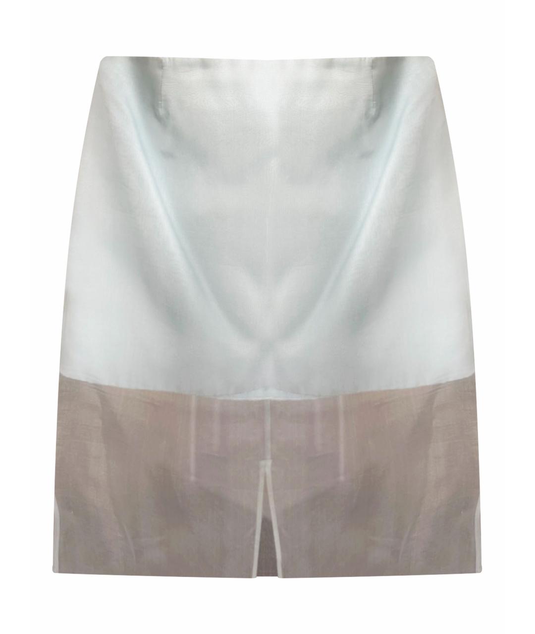 ZIMMERMANN Голубая шелковая юбка мини, фото 1