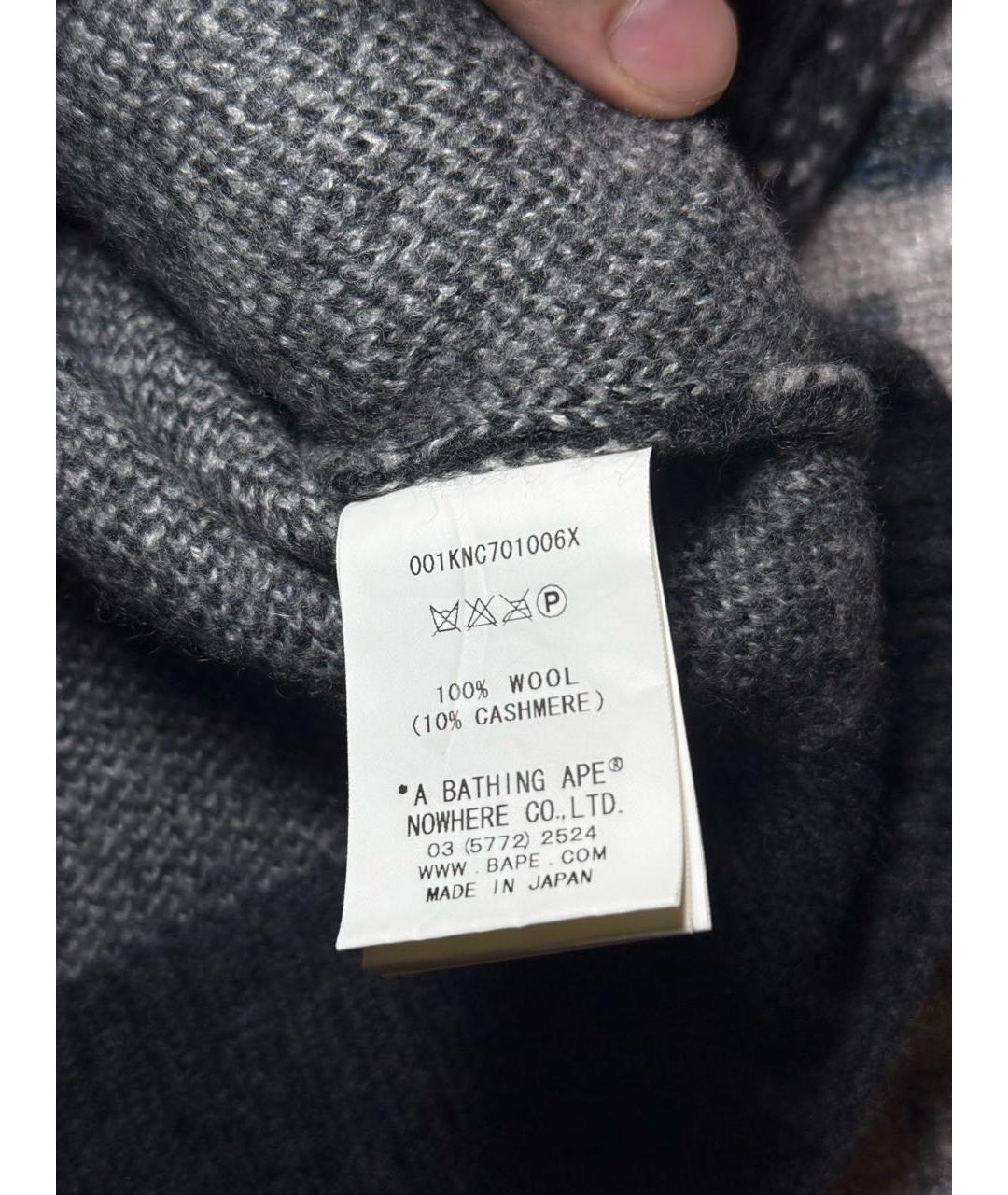 BAPE Серый шерстяной джемпер / свитер, фото 5