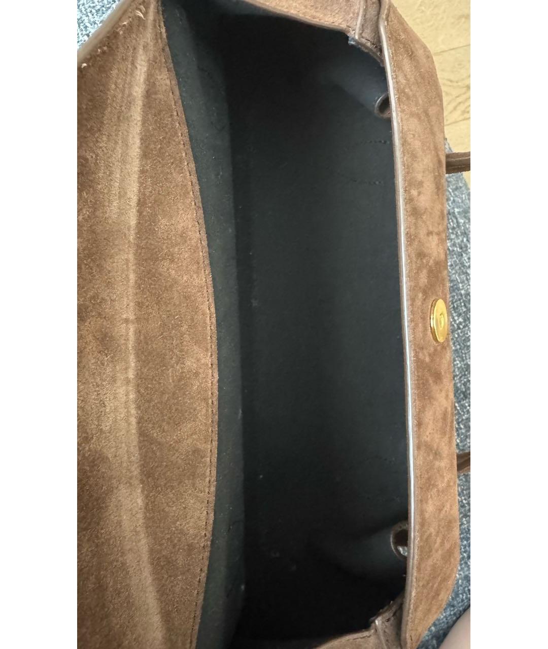 YUZEFI Коричневая замшевая сумка через плечо, фото 4