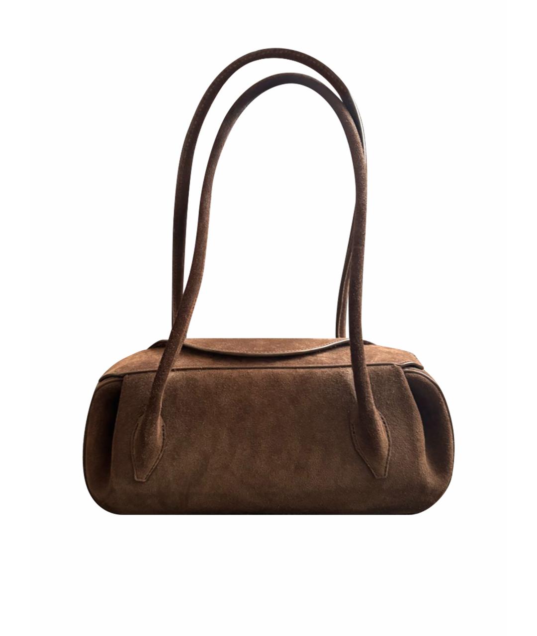 YUZEFI Коричневая замшевая сумка через плечо, фото 1