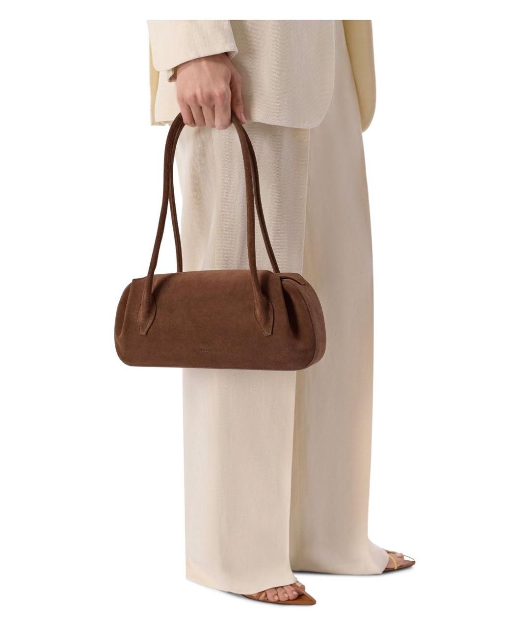 YUZEFI Коричневая замшевая сумка через плечо, фото 2