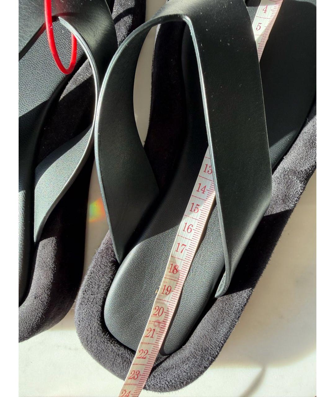 THE ROW Черные кожаные шлепанцы, фото 7