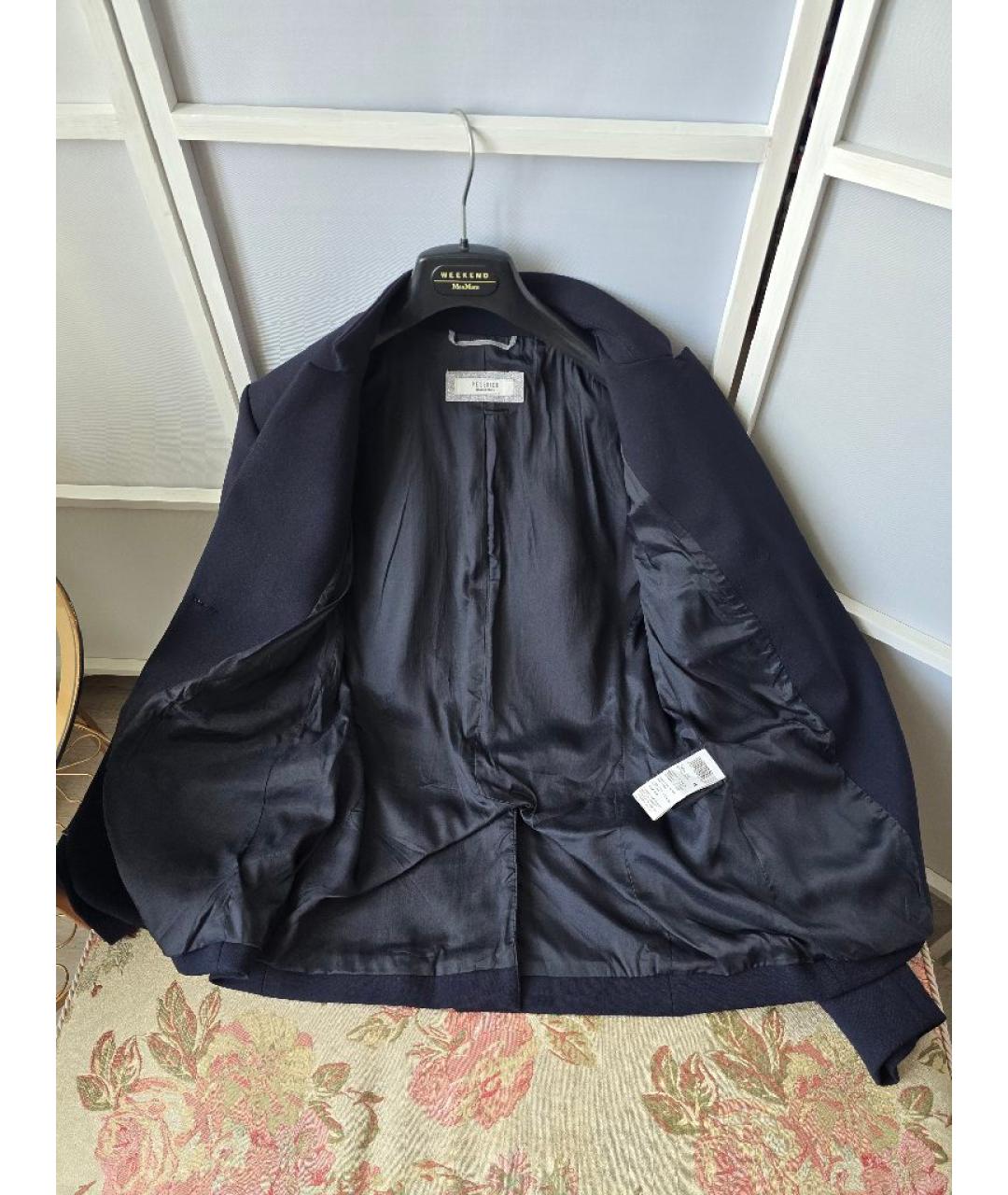 PESERICO Темно-синий полиэстеровый жакет/пиджак, фото 4