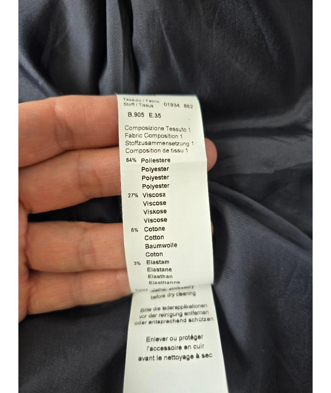 PESERICO Темно-синий полиэстеровый жакет/пиджак, фото 8