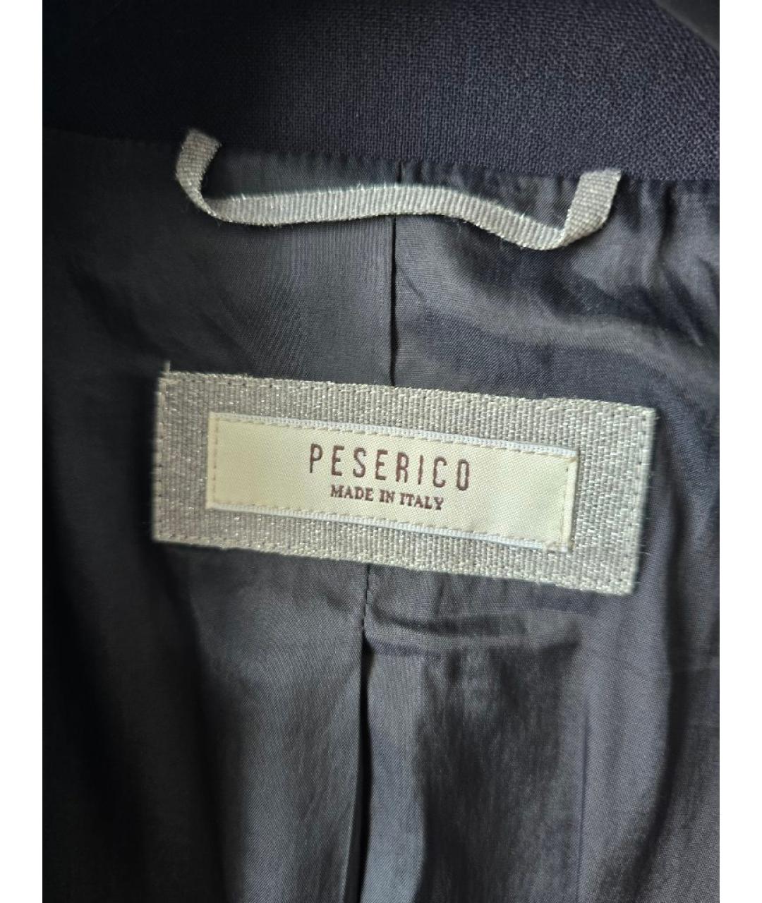 PESERICO Темно-синий полиэстеровый жакет/пиджак, фото 3