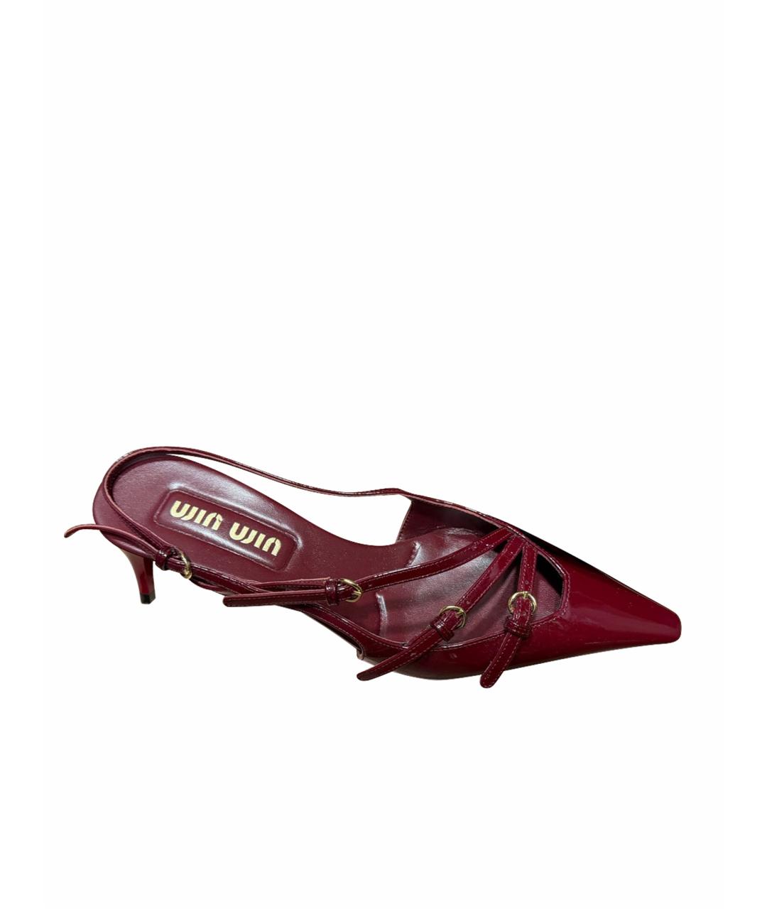 MIU MIU Бордовые туфли из лакированной кожи, фото 1