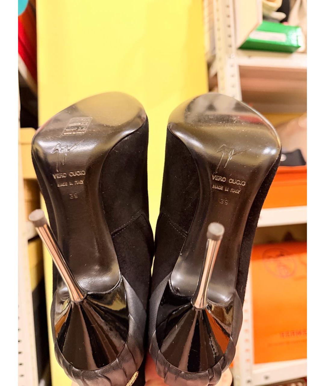 GIUSEPPE ZANOTTI DESIGN Черные замшевые сапоги, фото 4