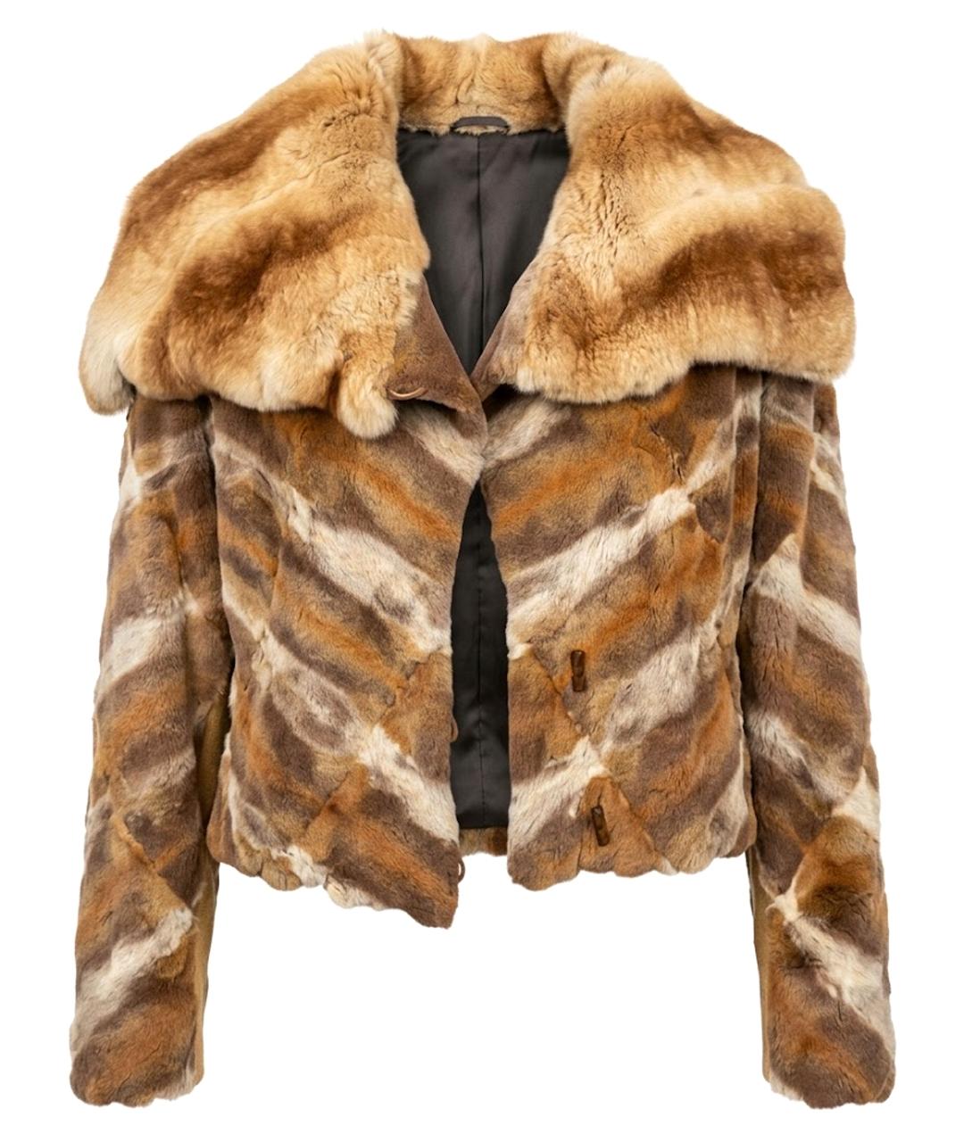 FENDI Коричневая меховая шуба, фото 1