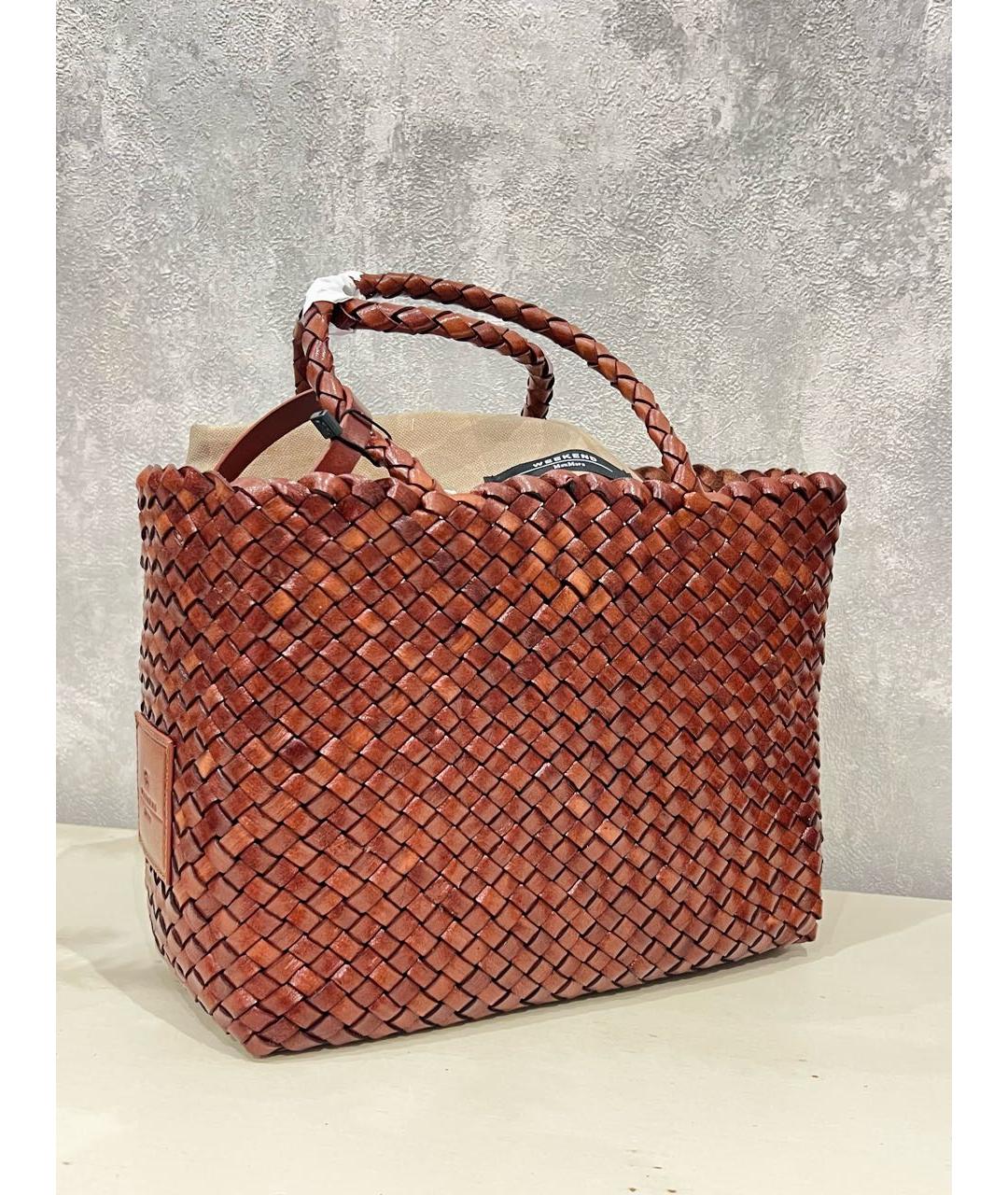 WEEKEND MAX MARA Коричневая кожаная сумка тоут, фото 2