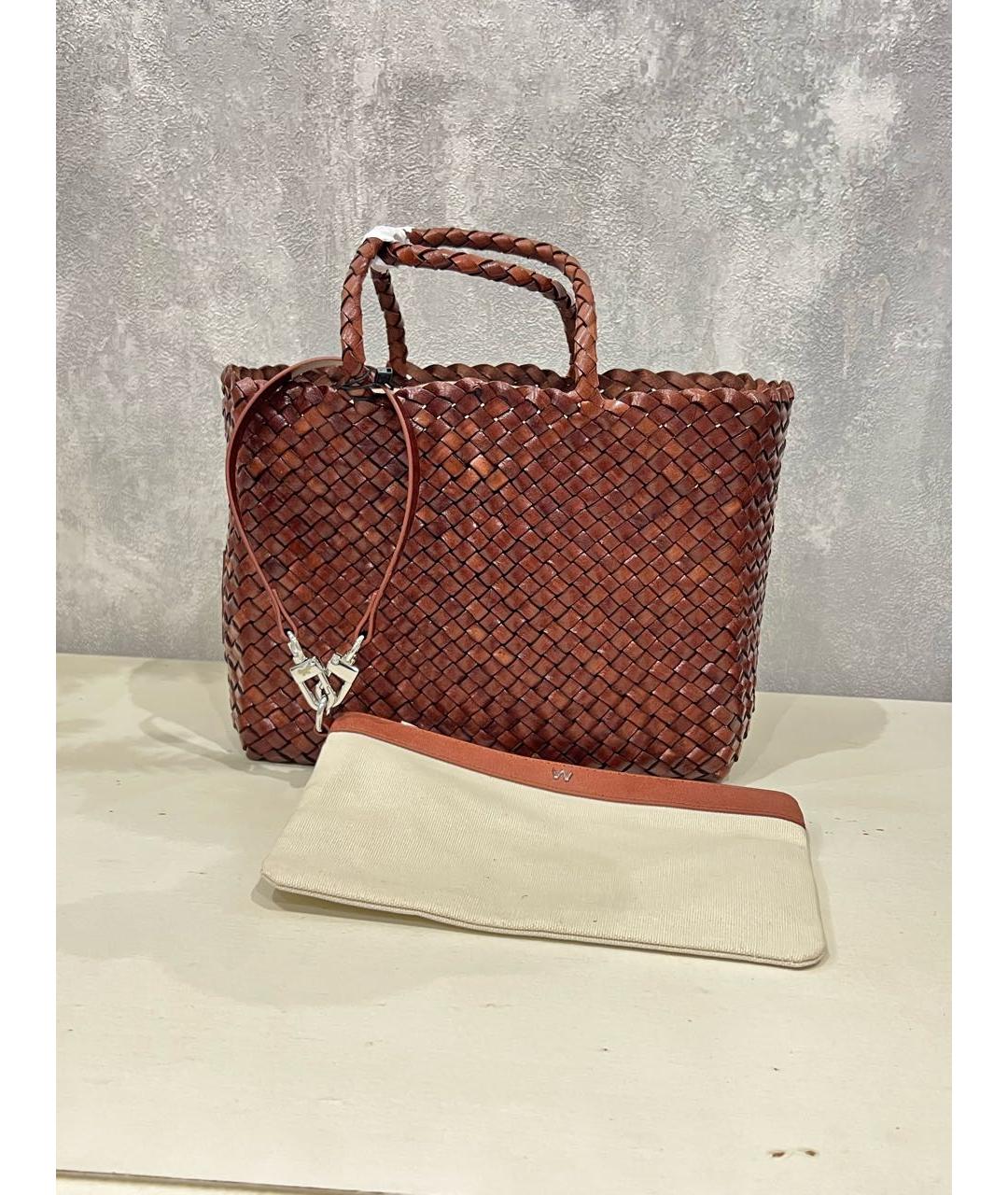 WEEKEND MAX MARA Коричневая кожаная сумка тоут, фото 4