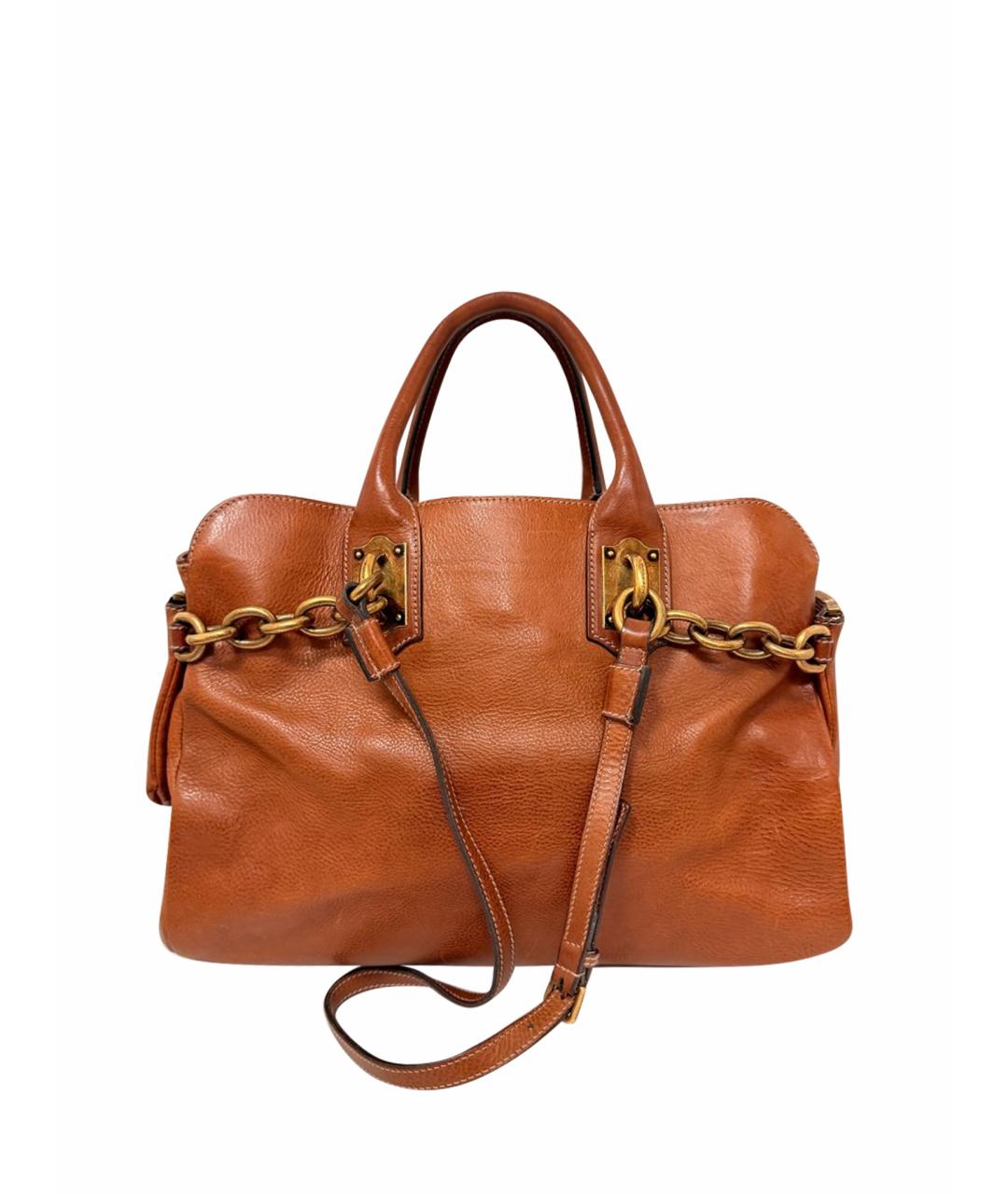 DOLCE&GABBANA Коричневая кожаная сумка тоут, фото 1