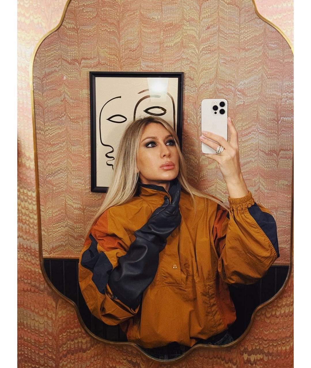 SAINT LAURENT Горчичная полиэстеровая куртка, фото 4