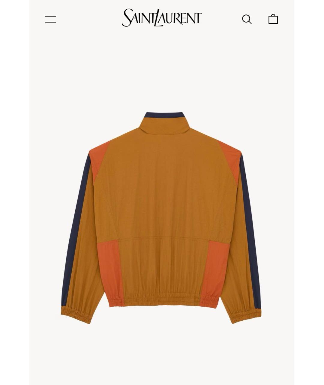 SAINT LAURENT Горчичная полиэстеровая куртка, фото 3