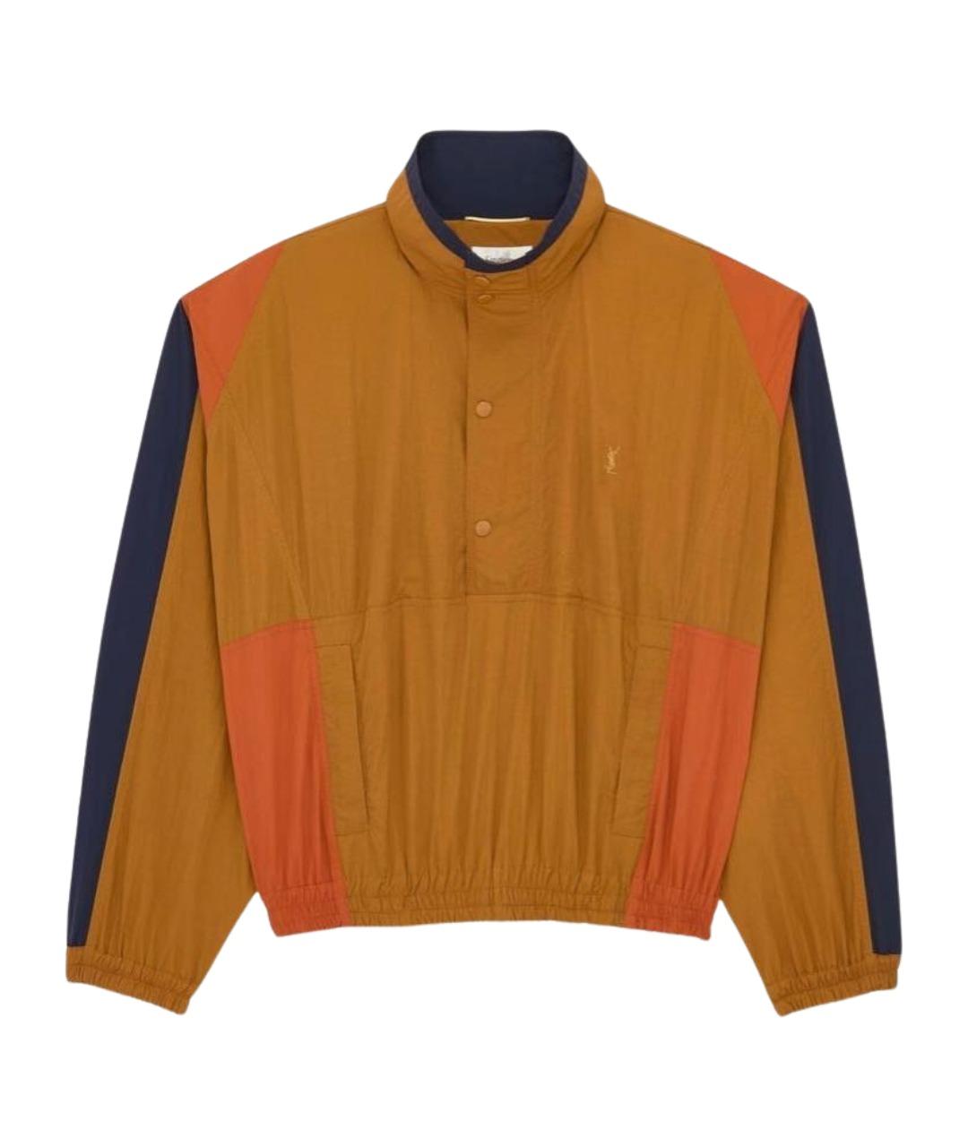 SAINT LAURENT Горчичная полиэстеровая куртка, фото 1