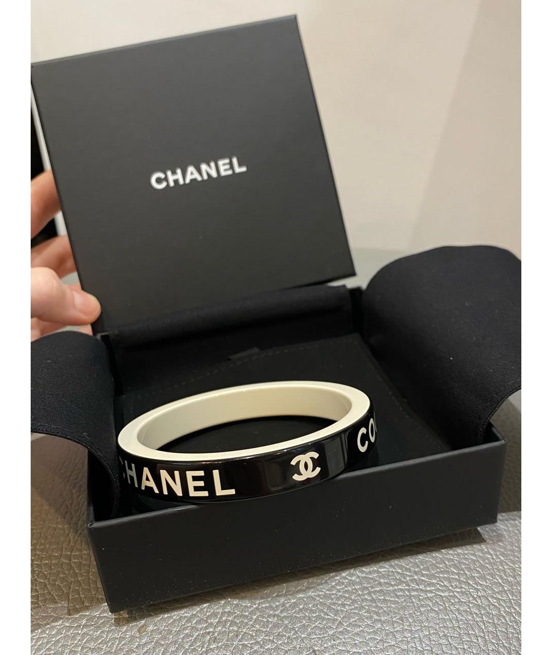 CHANEL Черный пластиковый браслет, фото 4