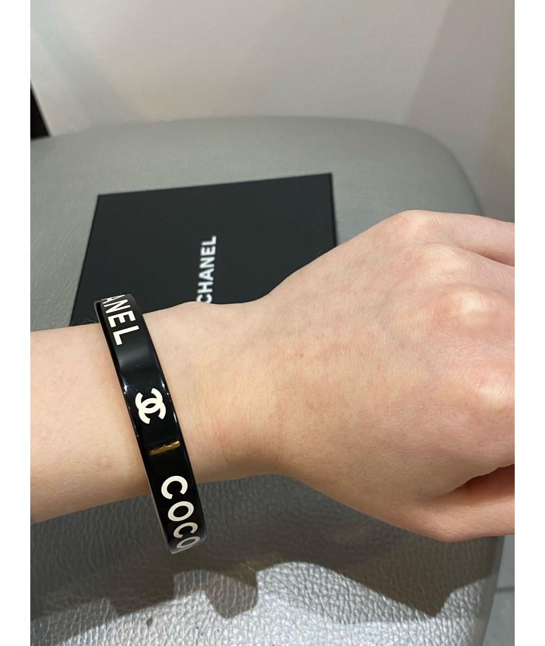 CHANEL Черный пластиковый браслет, фото 5