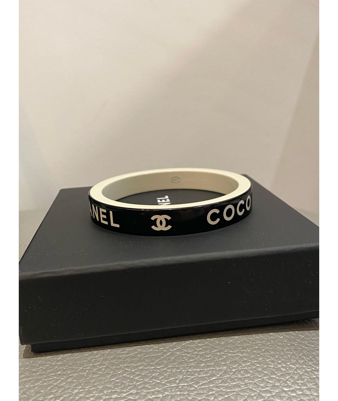 CHANEL Черный пластиковый браслет, фото 6