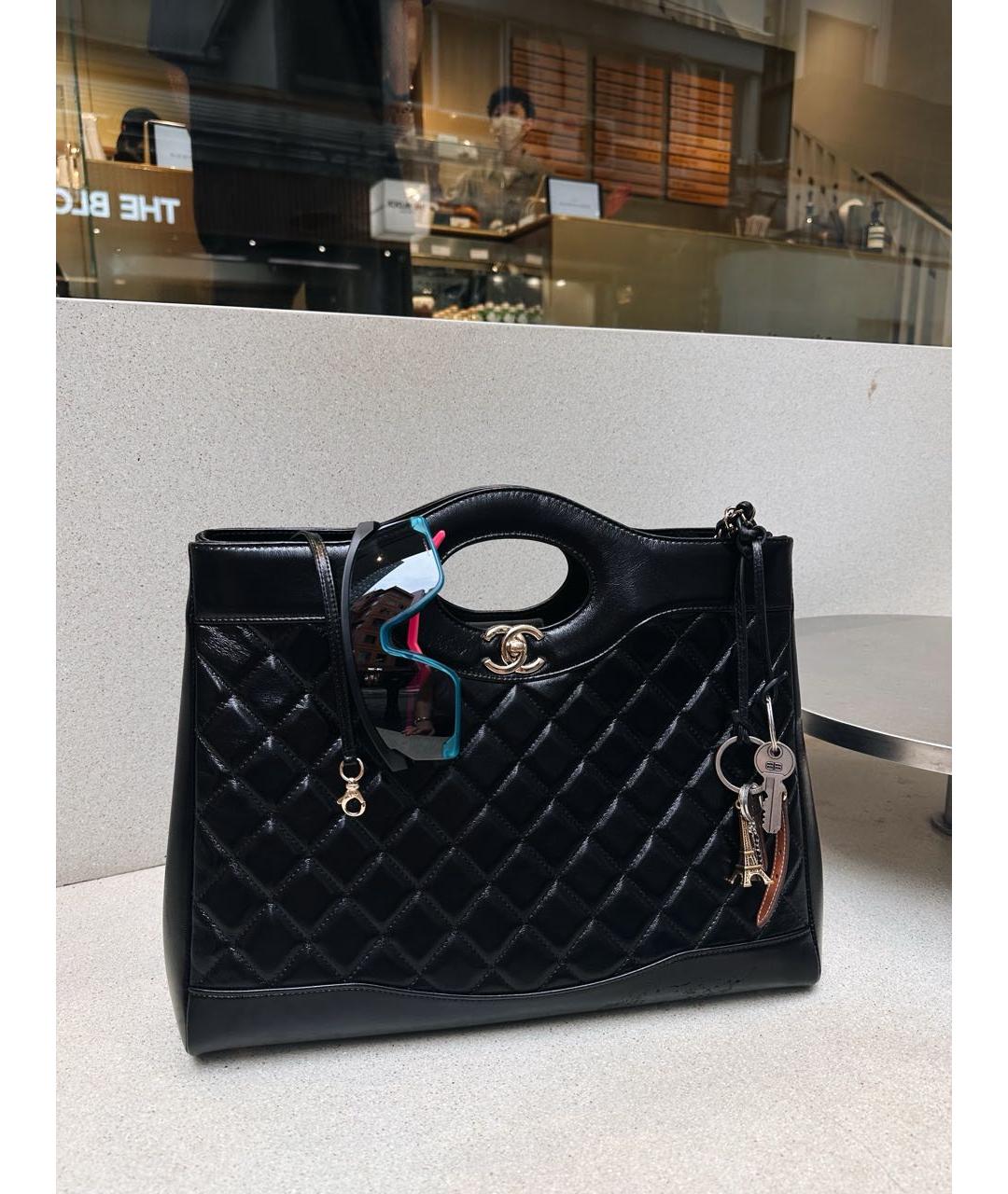 CHANEL Черная кожаная сумка через плечо, фото 5