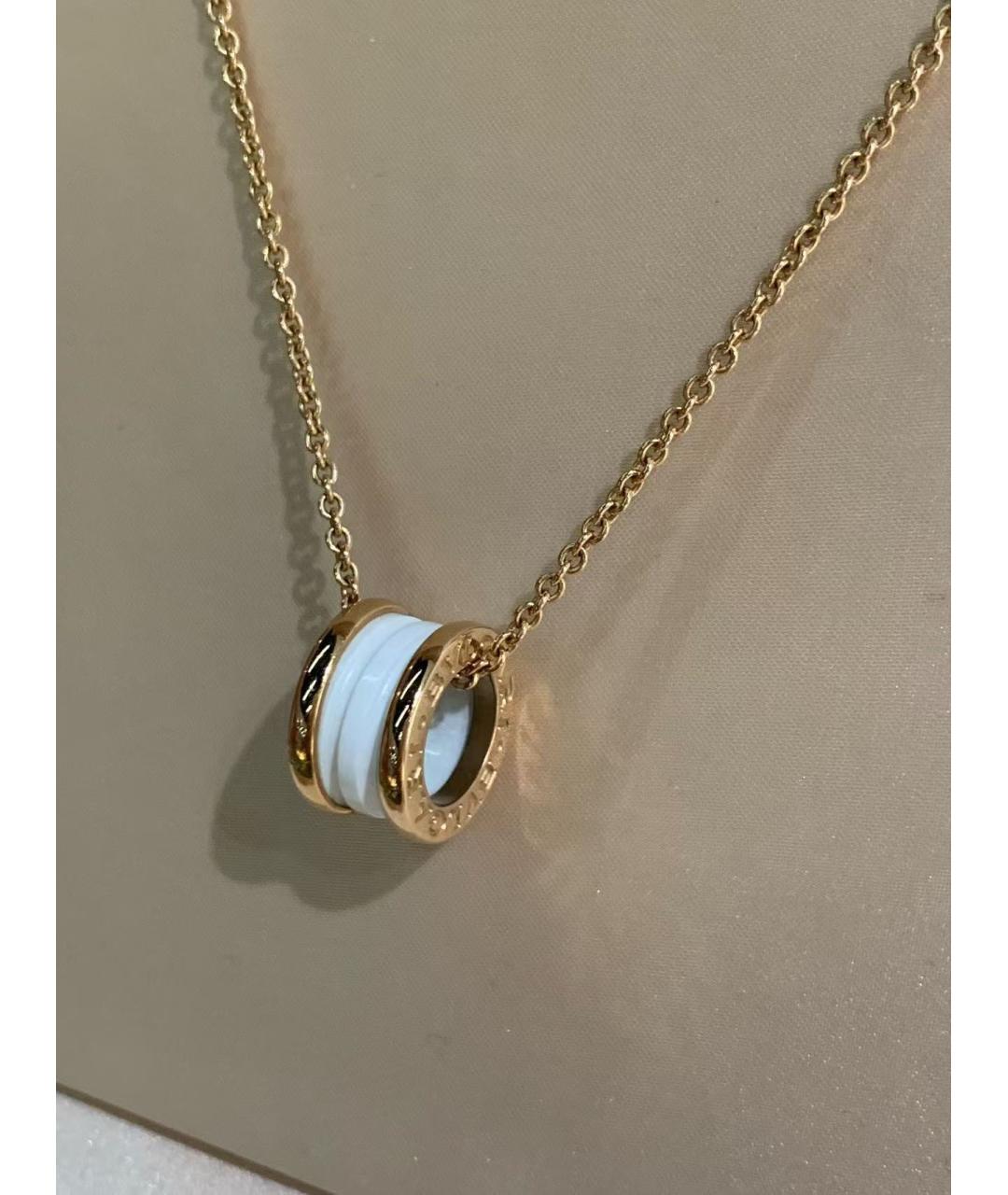 BVLGARI Белая подвеска из розового золота, фото 2