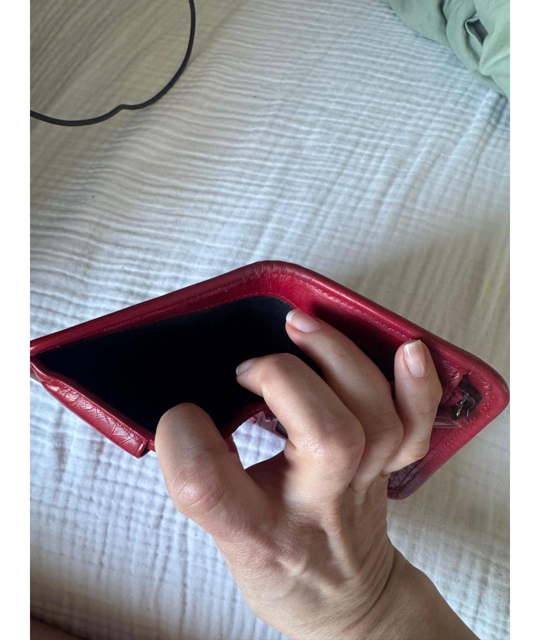 SAINT LAURENT Красный кожаный кошелек, фото 6