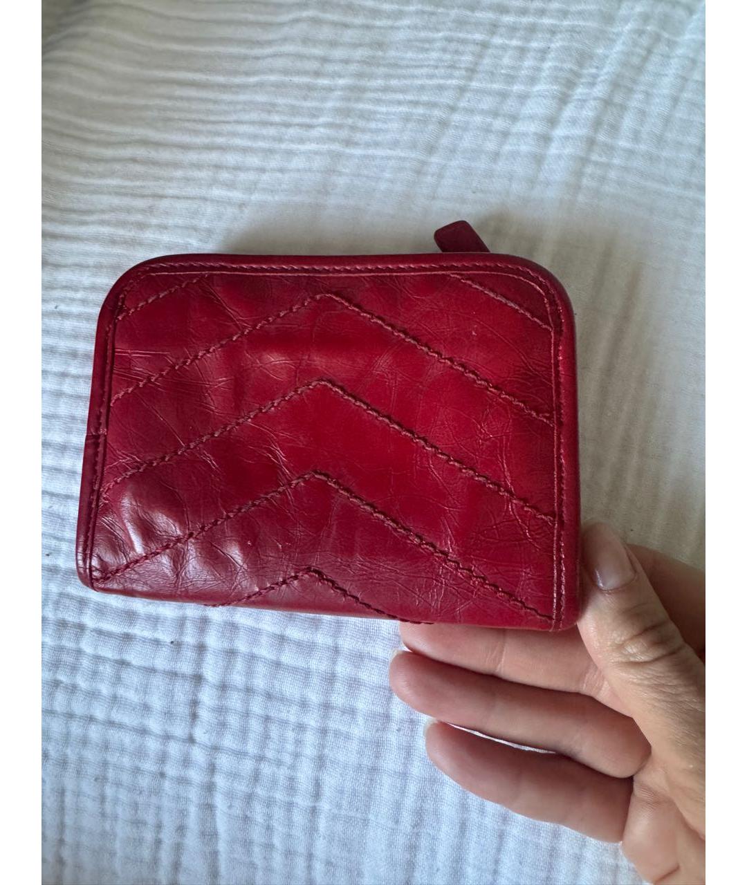 SAINT LAURENT Красный кожаный кошелек, фото 2