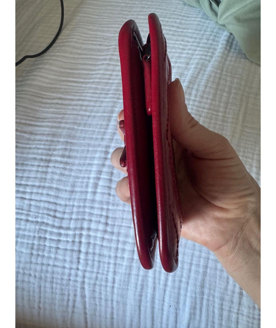 SAINT LAURENT Красный кожаный кошелек, фото 4