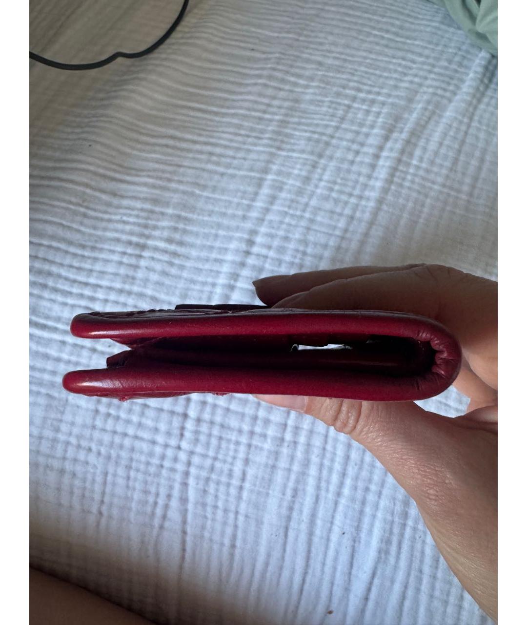 SAINT LAURENT Красный кожаный кошелек, фото 3