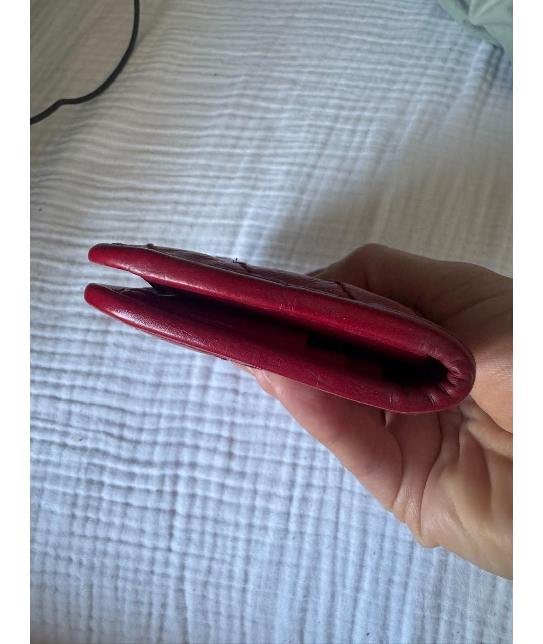 SAINT LAURENT Красный кожаный кошелек, фото 7