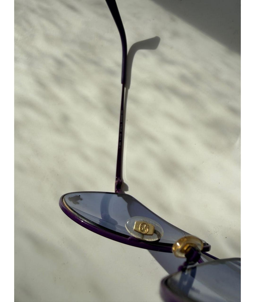 GUCCI Фиолетовые металлические солнцезащитные очки, фото 3