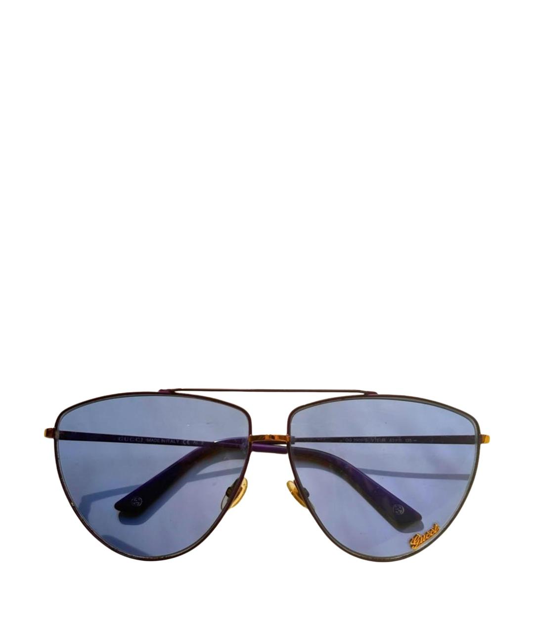 GUCCI Фиолетовые металлические солнцезащитные очки, фото 1