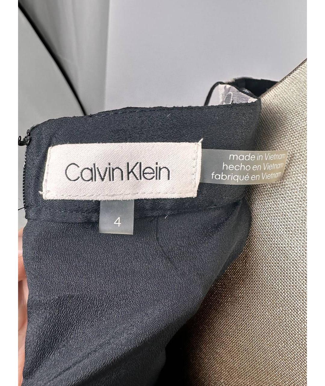 CALVIN KLEIN Бежевая шифоновая юбка миди, фото 5