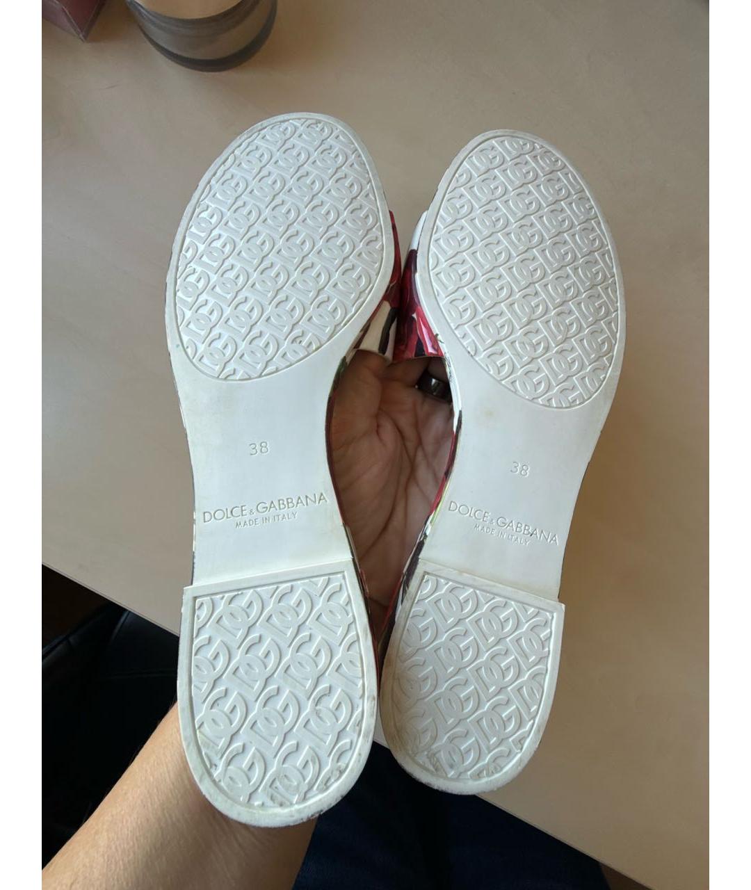 DOLCE&GABBANA Мульти резиновые шлепанцы, фото 4