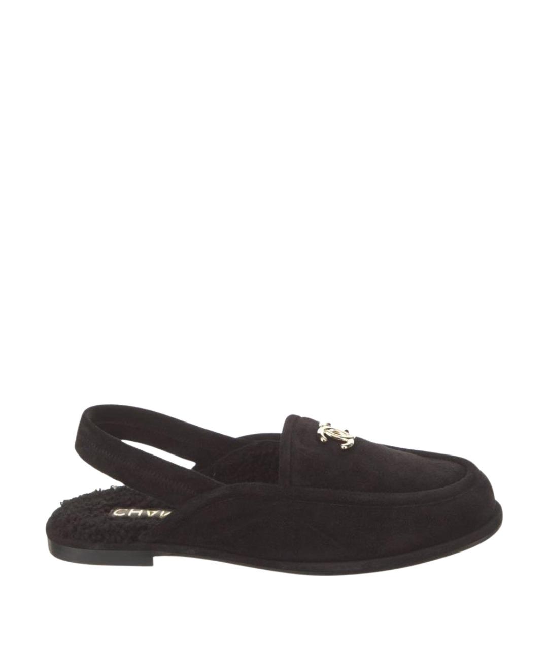 CHANEL Черные замшевые мокасины, фото 1