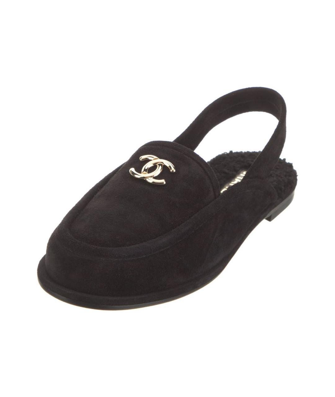 CHANEL Черные замшевые мокасины, фото 2