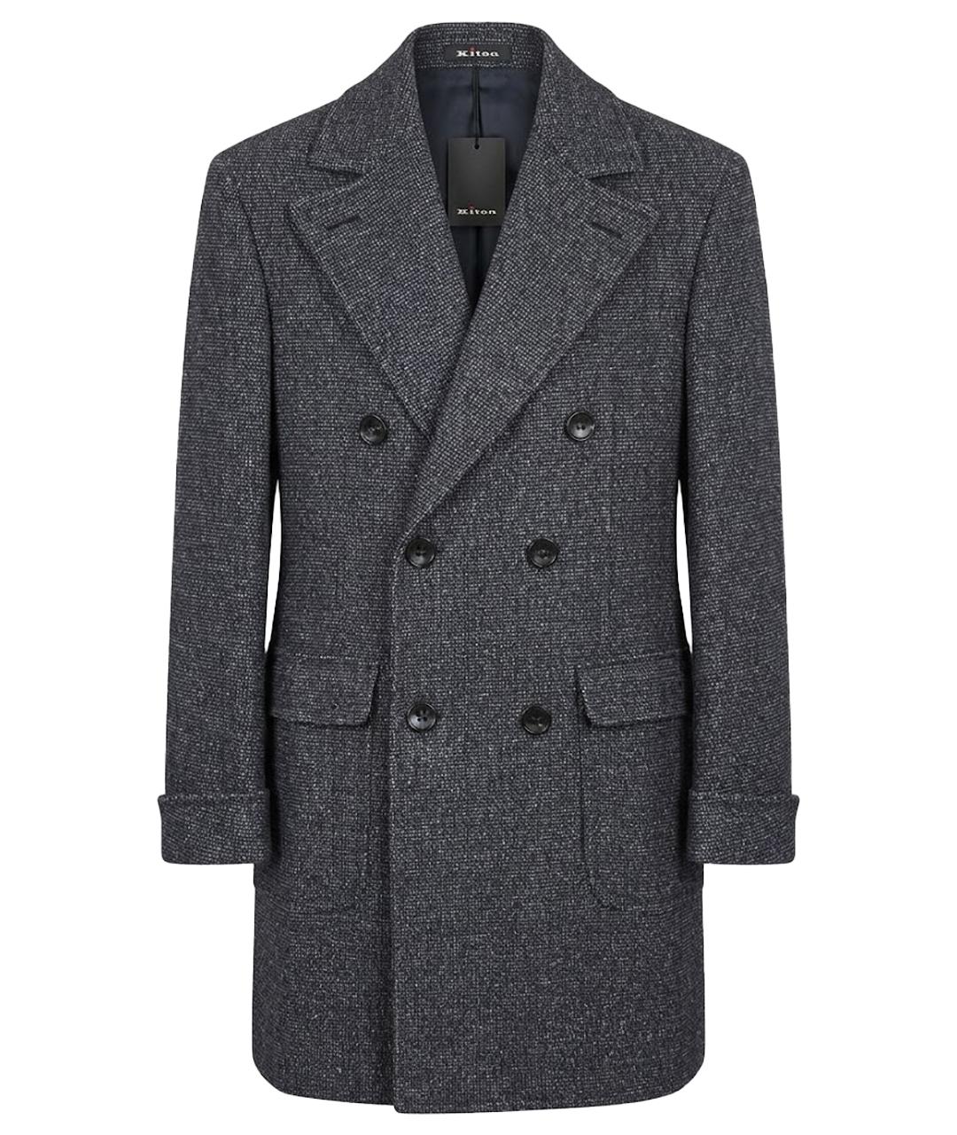 KITON Серое шерстяное пальто, фото 1