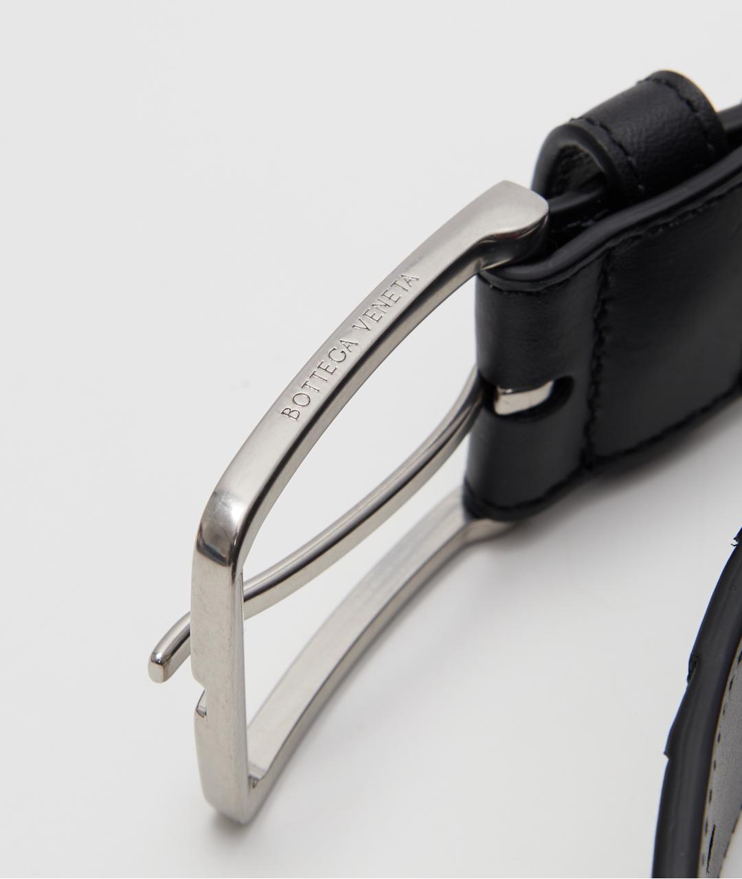 BOTTEGA VENETA Черный кожаный ремень, фото 3