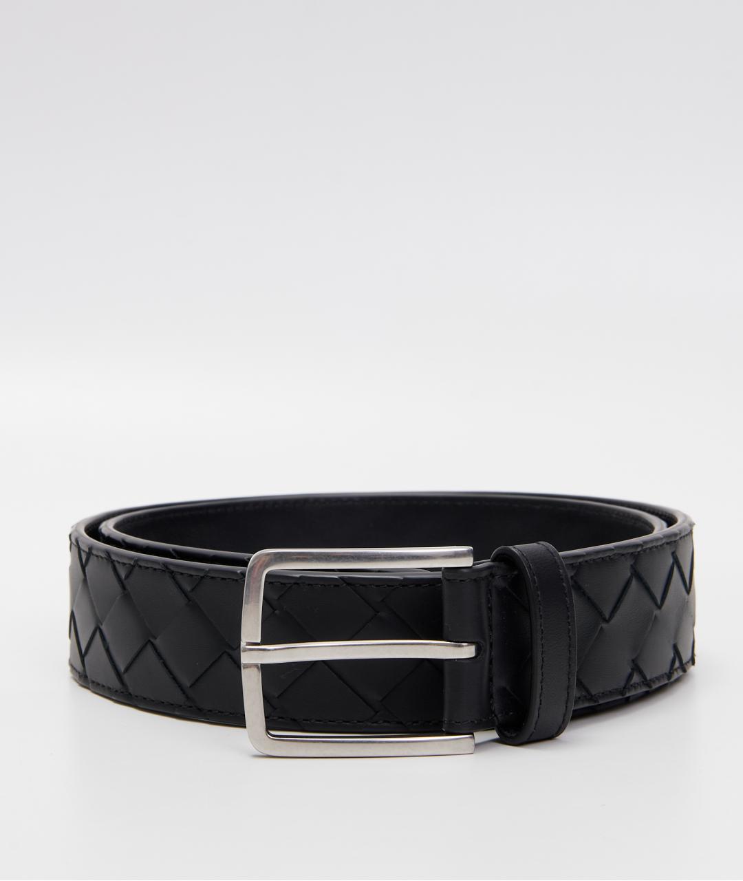 BOTTEGA VENETA Черный кожаный ремень, фото 5