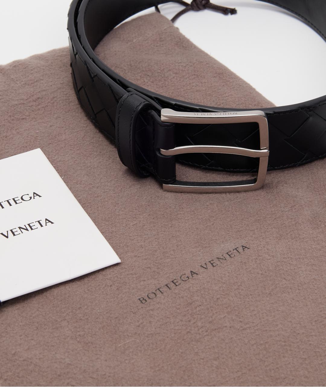 BOTTEGA VENETA Черный кожаный ремень, фото 4