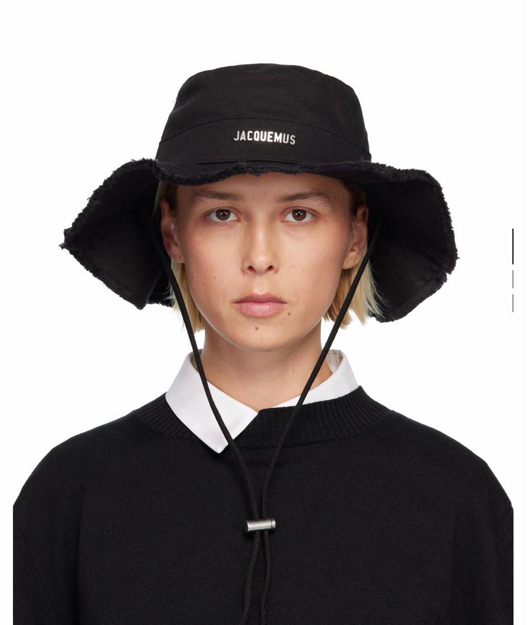 JACQUEMUS Черная хлопковая панама, фото 2