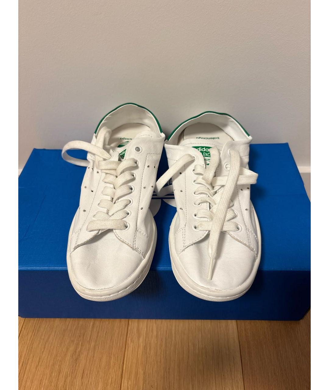 BALENCIAGA Белые кожаные кеды, фото 2