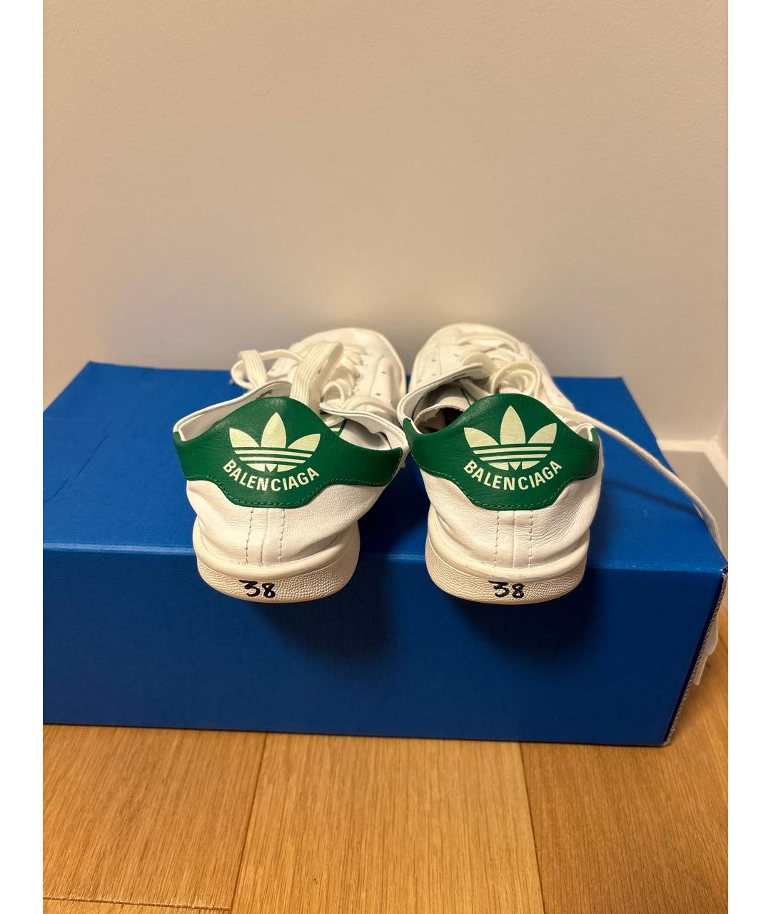 BALENCIAGA Белые кожаные кеды, фото 4