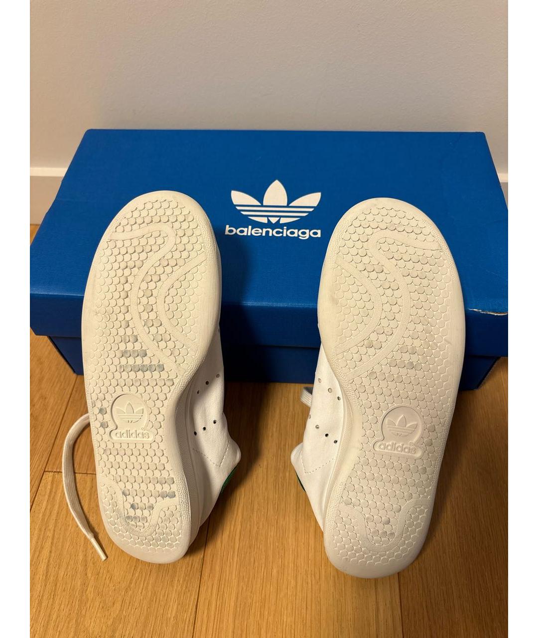 BALENCIAGA Белые кожаные кеды, фото 5