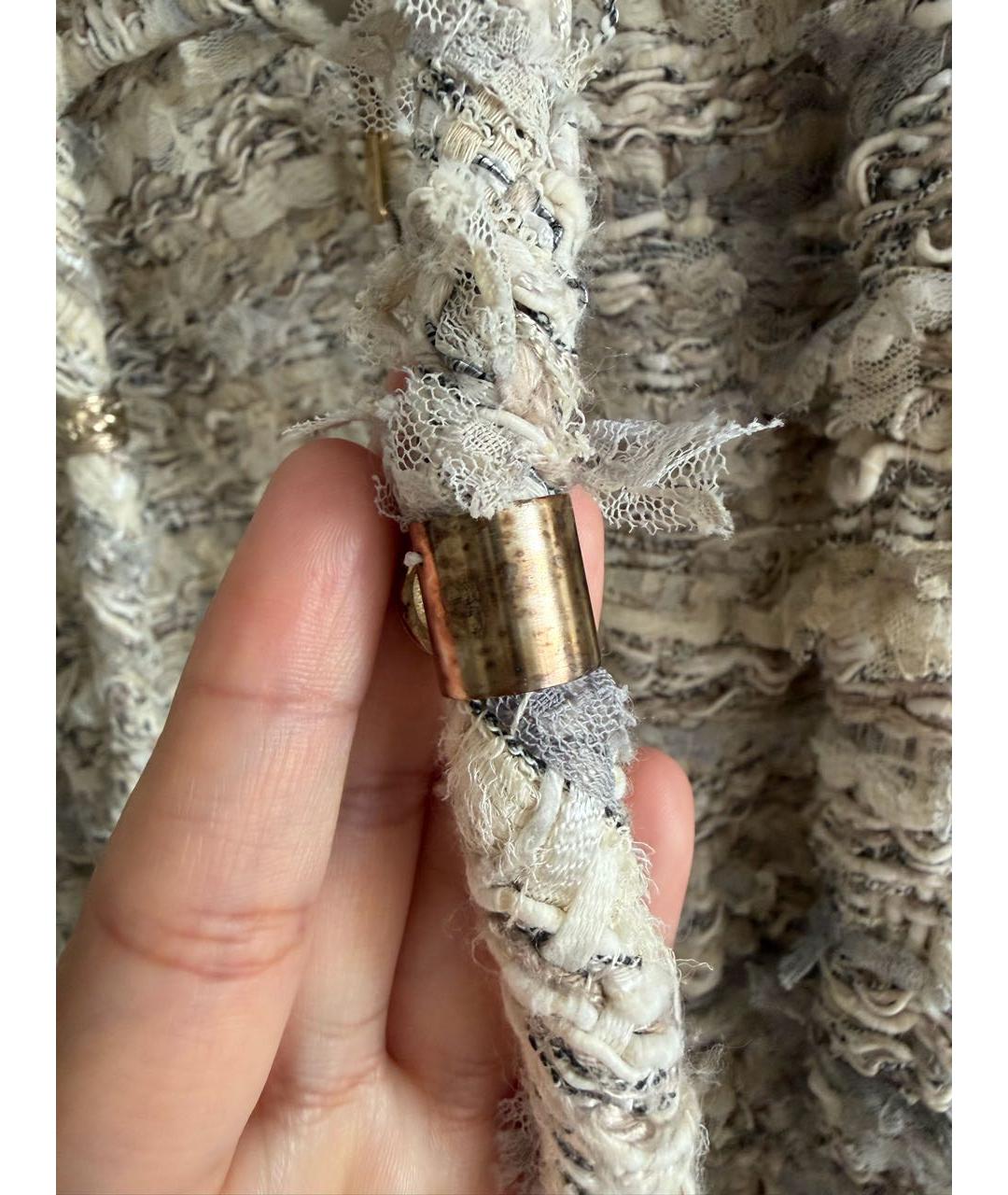 CHANEL Бежевое твидовое повседневное платье, фото 7