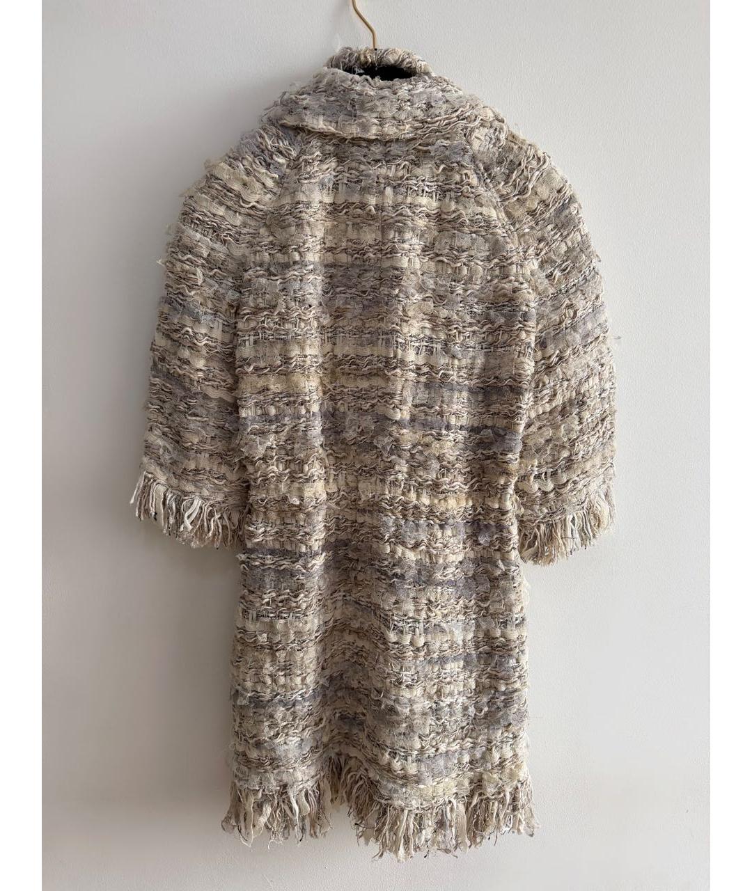 CHANEL Бежевое твидовое повседневное платье, фото 2