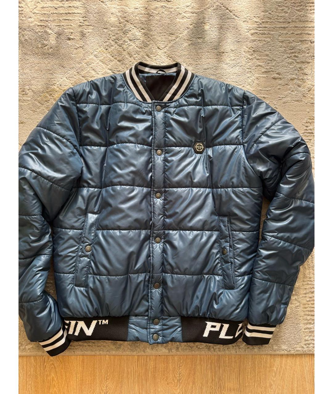 PHILIPP PLEIN Синяя полиэстеровая куртка, фото 5