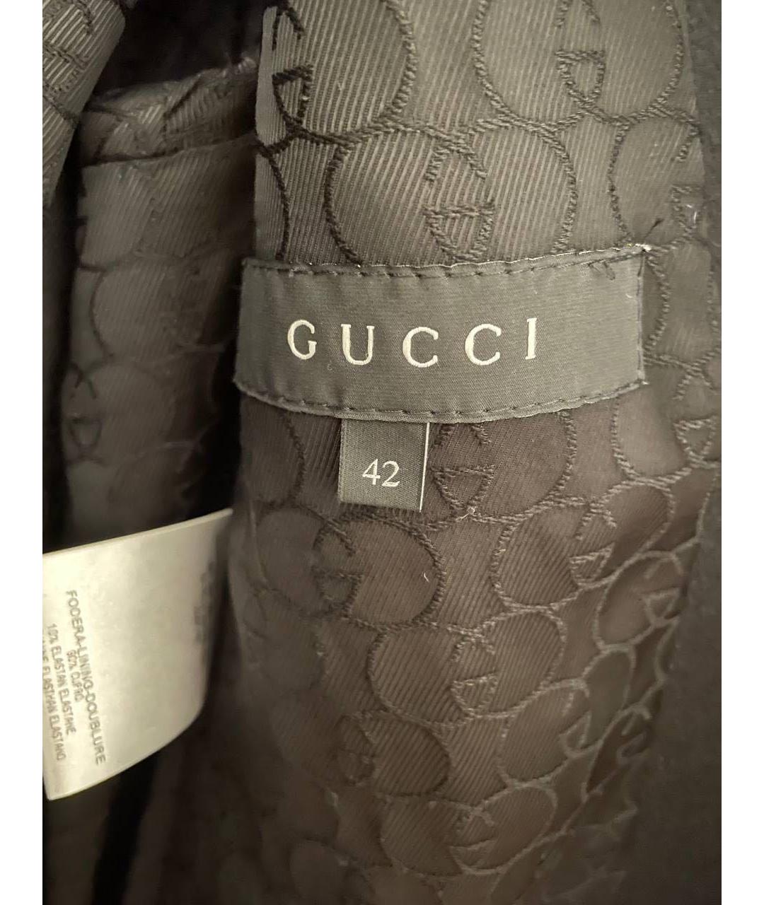 GUCCI Черное шерстяное пальто, фото 3