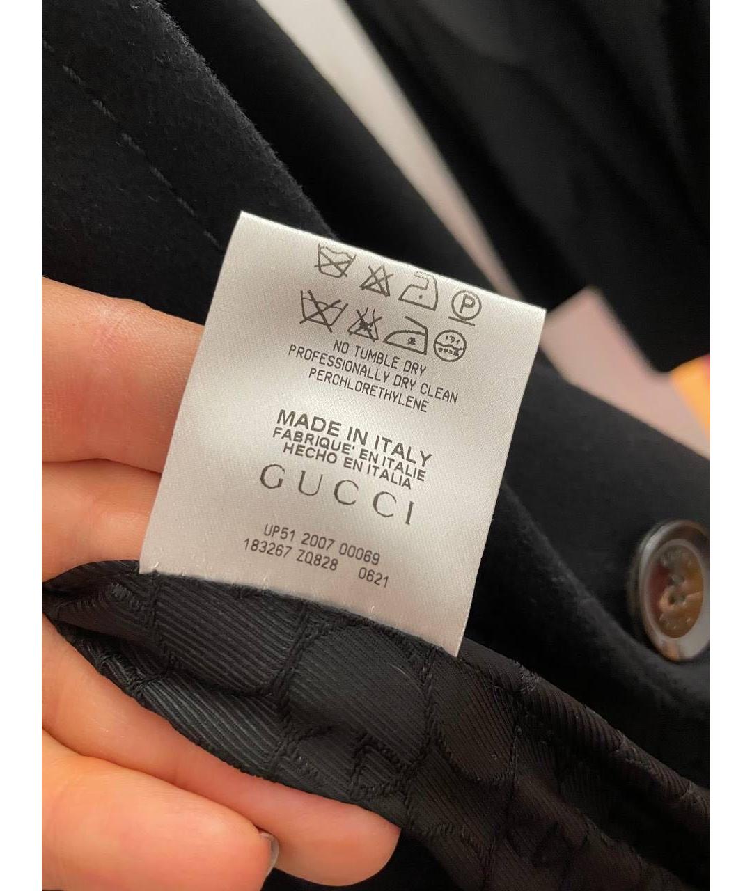 GUCCI Черное шерстяное пальто, фото 6