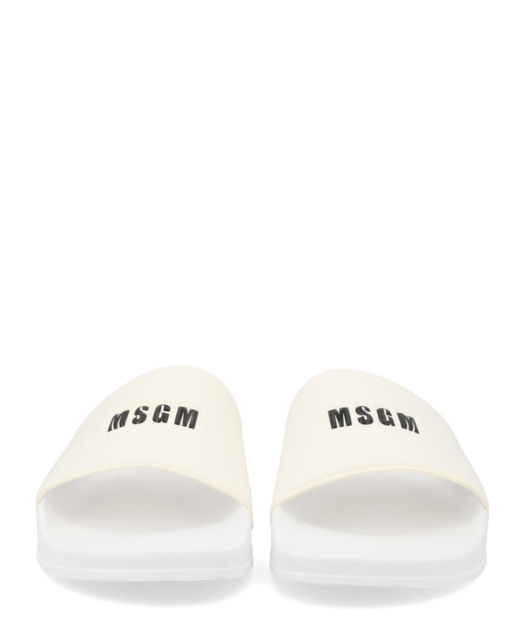 MSGM Белые резиновые шлепанцы, фото 2