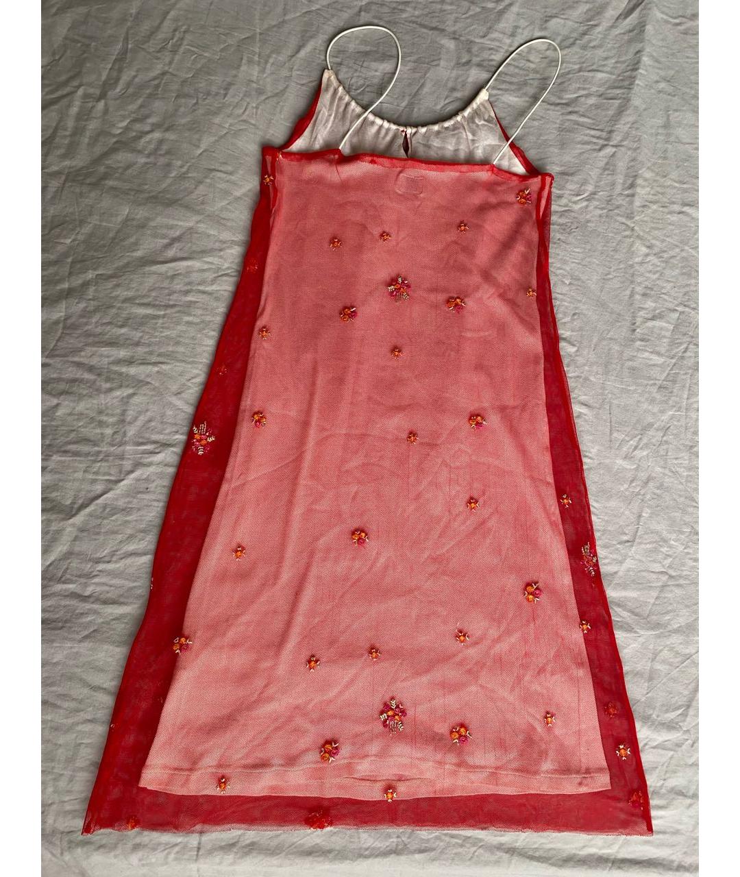 CALVIN KLEIN Красное хлопковое коктейльное платье, фото 2